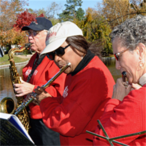 three Montclair Community Band musicians